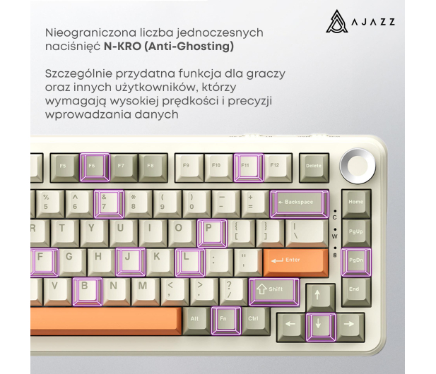 Ajazz AK820MAX Retro Colour Flying Fish Switch 8000 mAh - 1536368 - zdjęcie 8